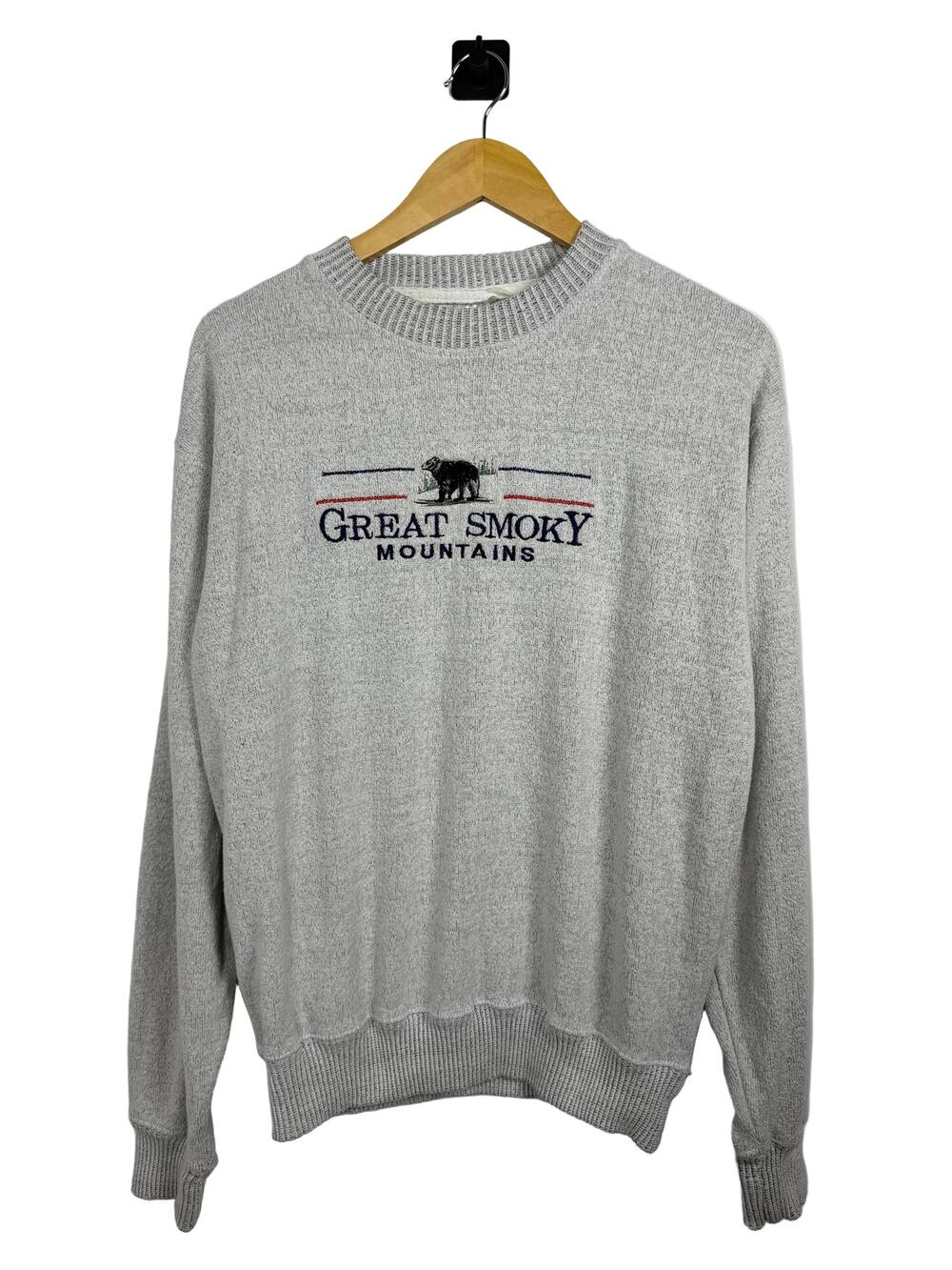 Great Smoky Mountains Grey Crewneck Sweatshirt Bear Souvenir Tourist Granola